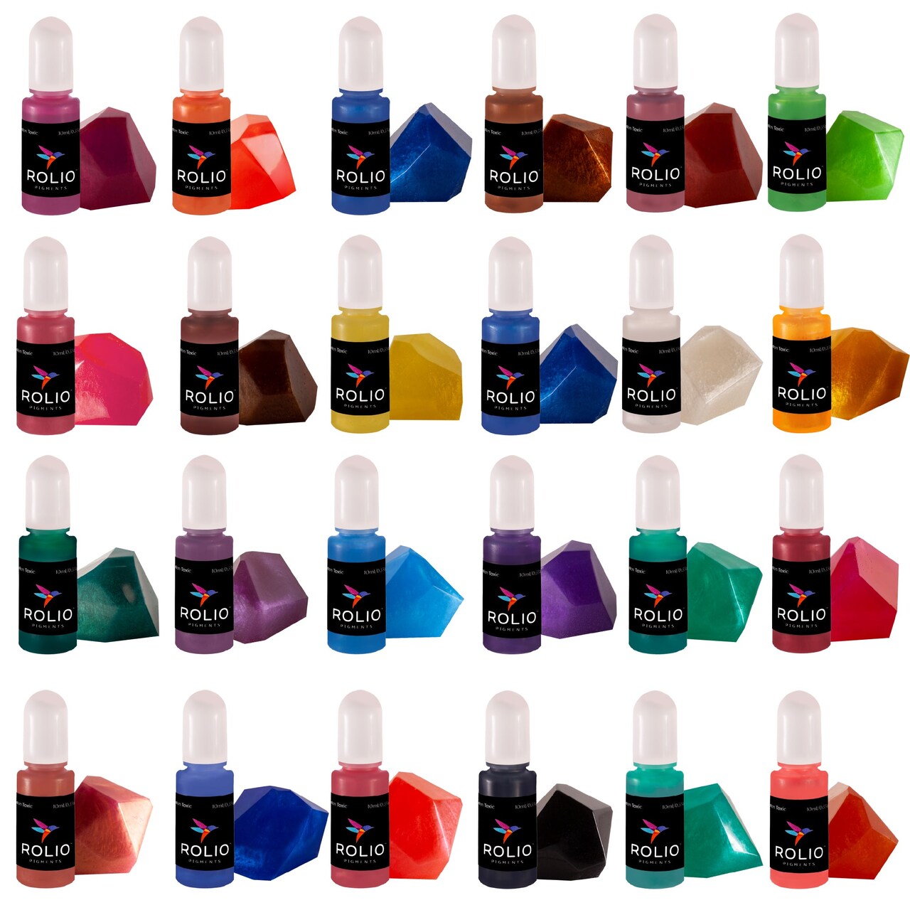 Resin Liquid Pigment - 24 Pearlescent Colors - 0.33 oz/10 ml each